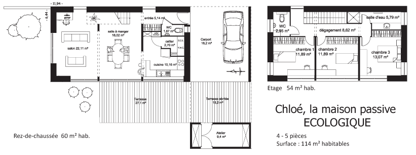 Plan de la Maison Chloé / © Maisons Voegelé